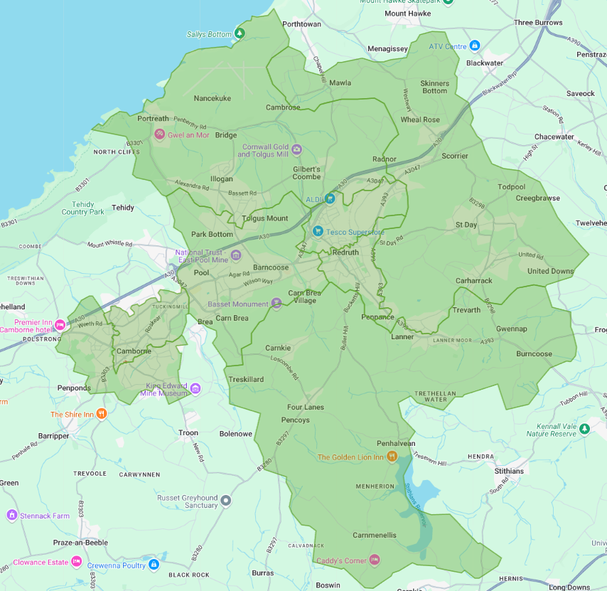 Camborne & Redruth Map