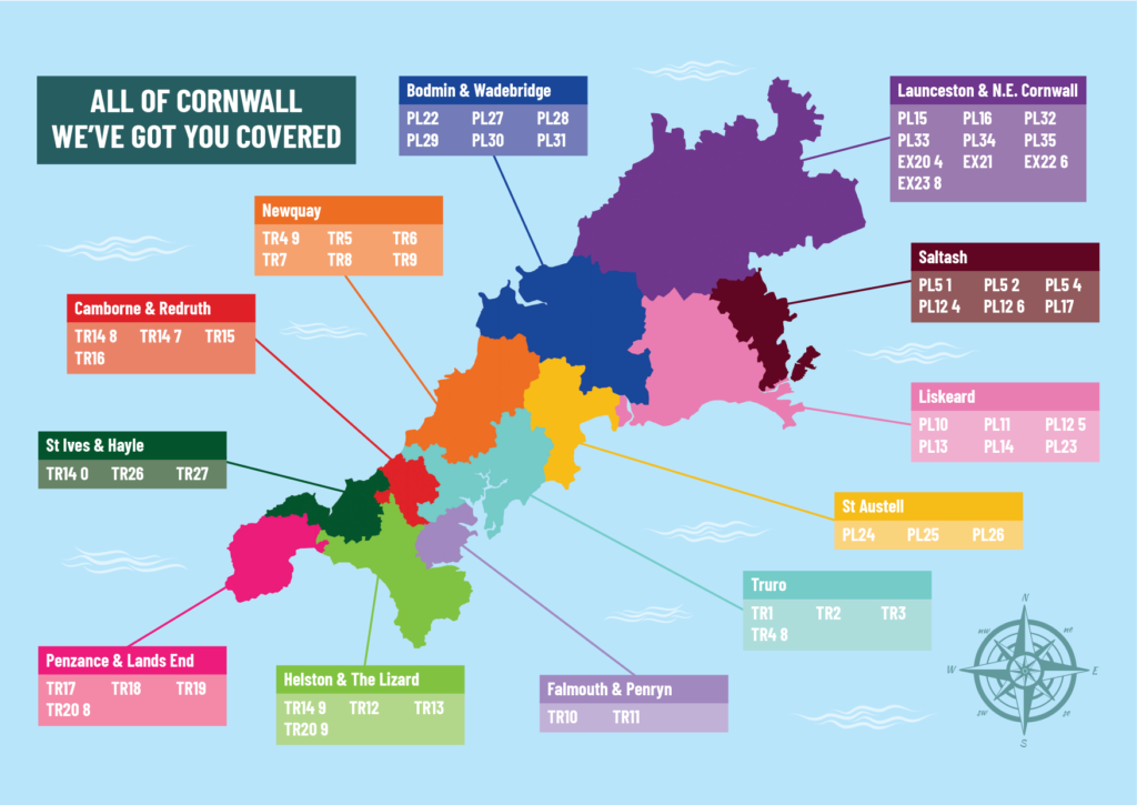 Postcode-Map online coverage areas